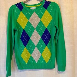 Izod Green Sweater with Yellow Detail